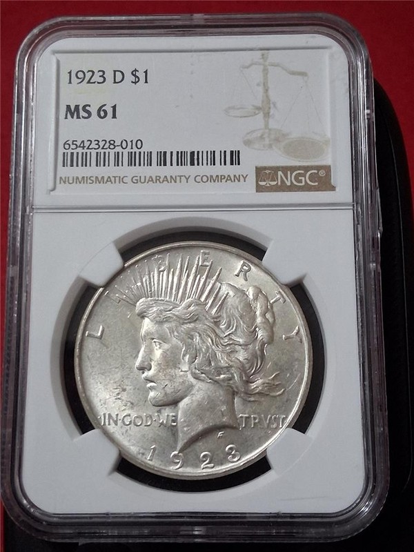 1923-D $1 Silver Peace Dollar NGC MS 61                                 #MF-3785
