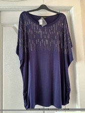 New With Tags Embellished Frank Usher Top Size Large Navy