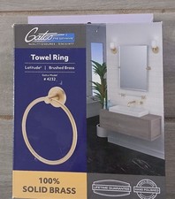 Gatco Towel Ring Holder 100 Brass Latitude II Round Brushed Brass 6-1/2" 4232