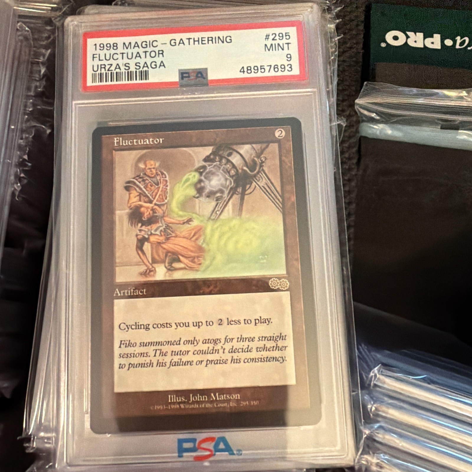 PSA 9 Fluctuator 295 Rare Urza's Saga Magic: The Gathering Mint