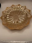 VTG Peach Luster Anchor Hocking Lotus Plate 8.25 Wide Salad Plate Made In USA