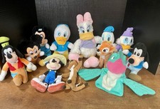 12 Vtg Disney Plush Mickey, Donald, Goofy, Daisy, Etc, Stuffed Toys 80 s-90 s