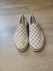 Vans Women's Checkered Slip-On Canvas Flats White Gray Round Toe Casual — photo 1