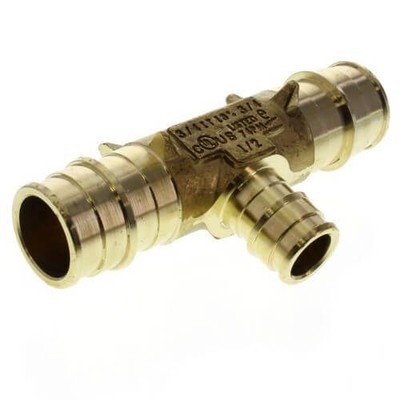 Uponor LF4701150 Reducing Tee 1'' x 1'' x 1/2'' Brass 150 PSI ProPEX Connection