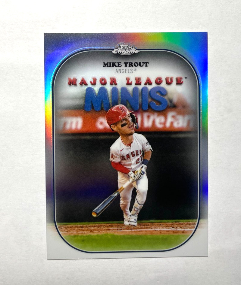 2025 Topps Chrome Baseball Card MM-4 Mike Trout Major League Minis SP Insert