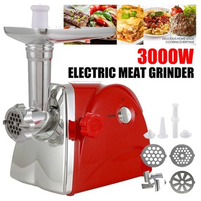 Meat Grinder Electric Heavy Duty Stainless Steel Meat Mincer &3 Grinding Plates