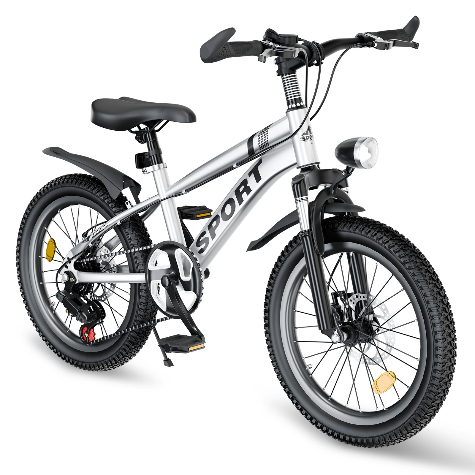 With 7-speed Gears For Boys & Girls&ndash; Silver