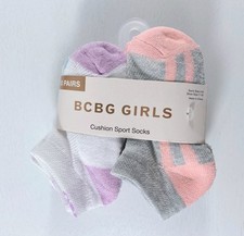 BCBG Girls Cushioned Sports Socks 10 pairs Size 4-6 Shoes Size 7-10