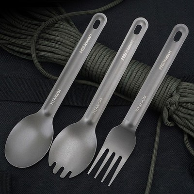 Titanium Vilken camping slipmat camping bord bestek buiten lepel spork