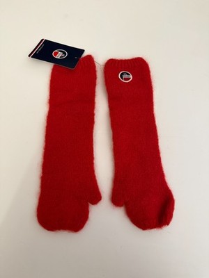 NWT Fusalp Fingerless FLUFFY Mitten Gloves Red $250