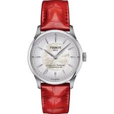 Tissot Red Womens Analogue Watch T-classic Chemin Des Tourelles Powermatic 80