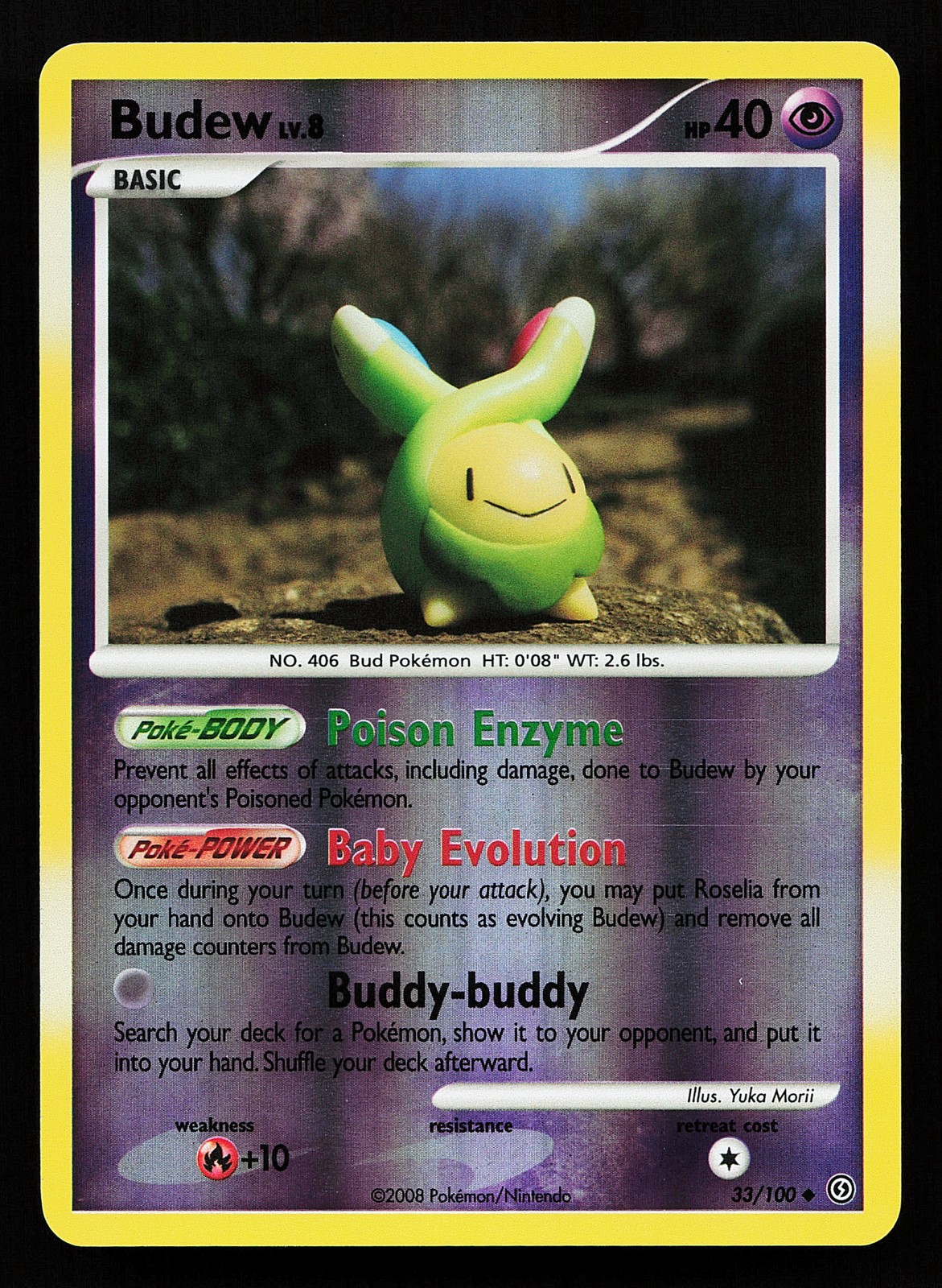 Budew 33/100 Reverse Holo Stormfront Pokémon Card