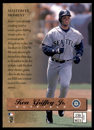 1997 Finest Ken Griffey Jr. with Coating Seattle Mariners #238 - Picture 2 of 2