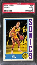 1974 TOPPS #34 JIM FOX PSA 9 Mint 17748579 