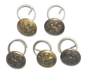 Lot 5 Vtg BSA Boy Scouts of America Be Prepared Round Metal Shank Buttons 1.5cm