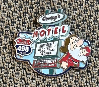 Disney WDW Snow White & 7 Dwarfs Pin Route 498 Grumpy Grumpy's Motel Pin LE 500