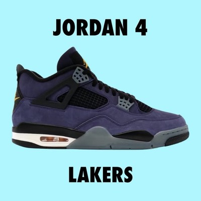 Nike Air Jordan 4 Retro 'Lakers'  Imperial Purple FV5029-500 Men's 14