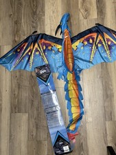 GAYLA Colorful 55" x 45" 3D Dragon Kite Rip Stop Nylon w/ Handle  line Mint