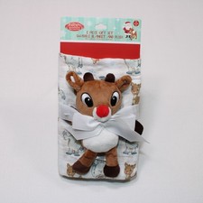 Rudolph the Red-Nosed Reindeer Swaddle Blanket And Plush 2 Piece Set Baby Toy