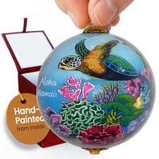 Collectible Hawaiian Christmas Ornament: Corals and Sea Turtles CW/H