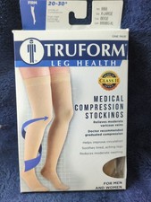 Truform Thigh High Compression Stockings Closed Toe 20-30mm Large Beige 1 Pair