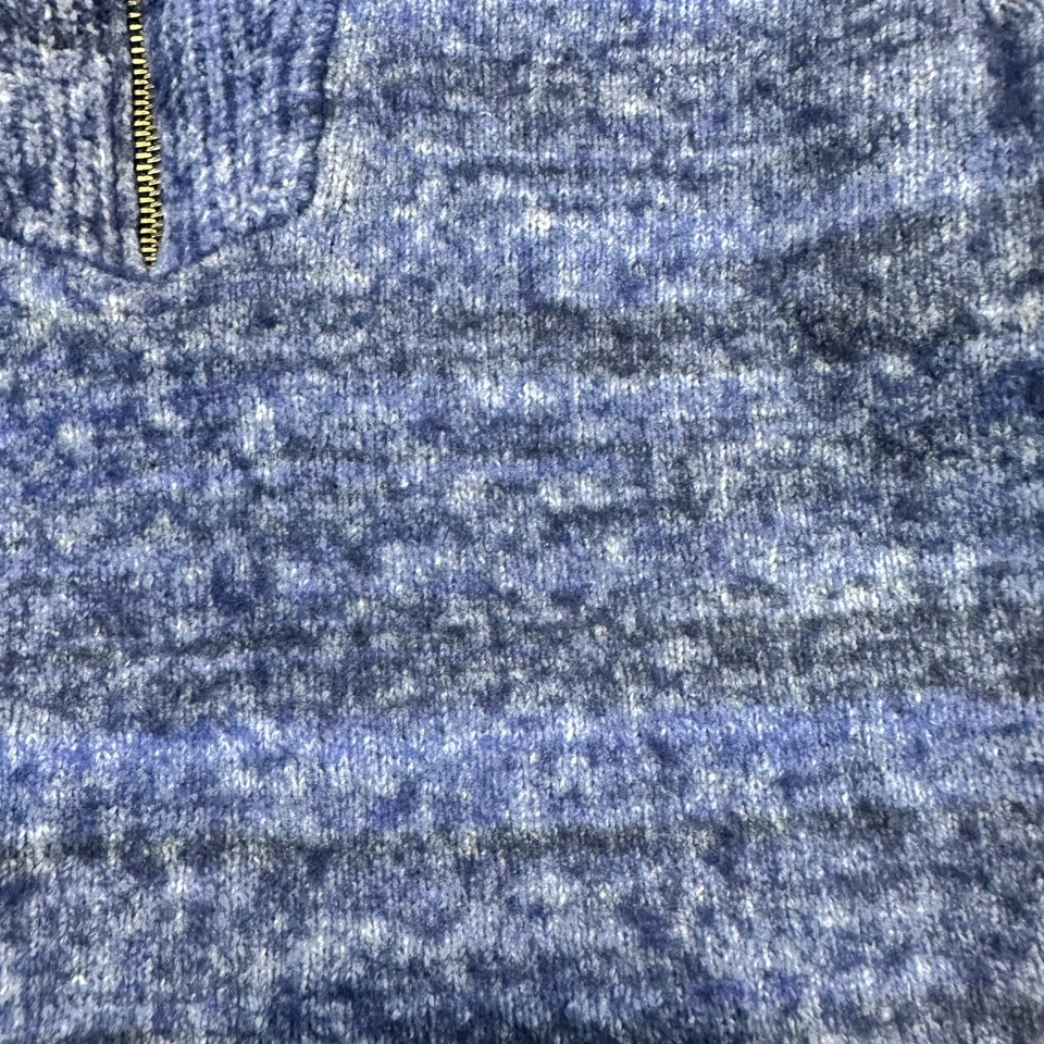 Suéter Pullover J.Crew Niños Azul XS Cuello Media Cremallera Mezcla Lana Merino Foto 3 de 4