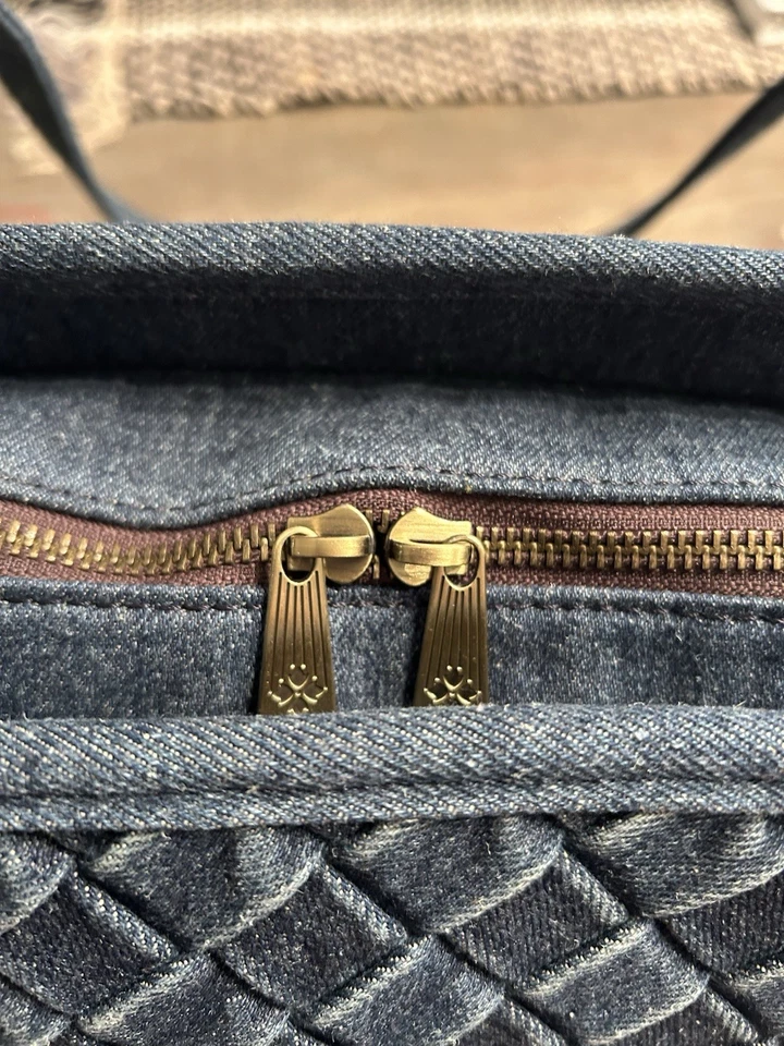 Nuevo con etiquetas Bolso de Mano Patricia Nash Viotti Tejido Lavado X-Grande con Bufanda Mapa Griego Foto 3 de 4