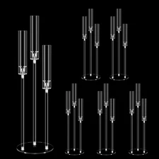 6 Set 3 Arms Acrylic Candelabra Centerpieces for Wedding Table Decorations,30...