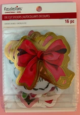 RECOLLECTIONS HOLLY JOLLY DIE CUT STICKERS 16 PC CHRISTMAS ~ NEW