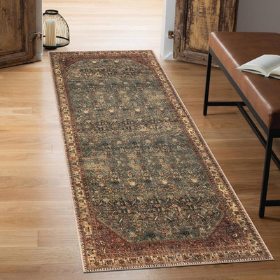Vintage 2x7 Washable Runner Rug with Non-Slip Backing for Easy Care