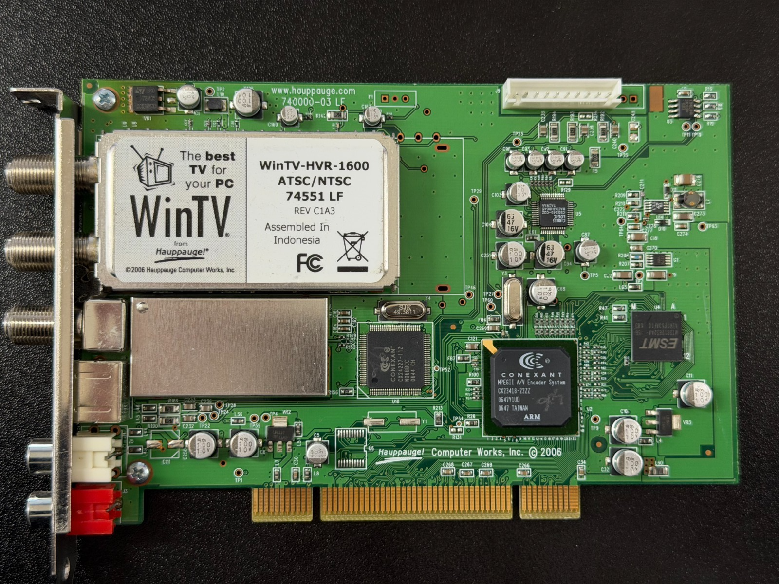 Hvr Hauppauge WinTV-HVR-1600 74551 LF PCI ATSC NTSC TV Tuner Capture Card ...