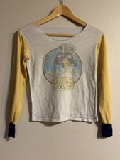 Vintage 1977 Star Wars Three Tone Long Sleeve T Shirt Youth/Kids Size - 14x19