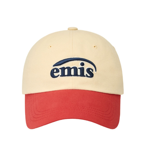Korean Brand EMIS Duo Logo Two Tone Ball Cap Casual Lifestyle Sports Hat Beige 16290₽