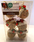 Rustic Cottage Collection 6 Jute Twine Snowman Heads w/Plaid Hats Ornaments — photo 2