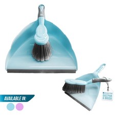 Kehrschaufel und Bürsten Set Duck Egg blau Soft Grip Handbürste Küche