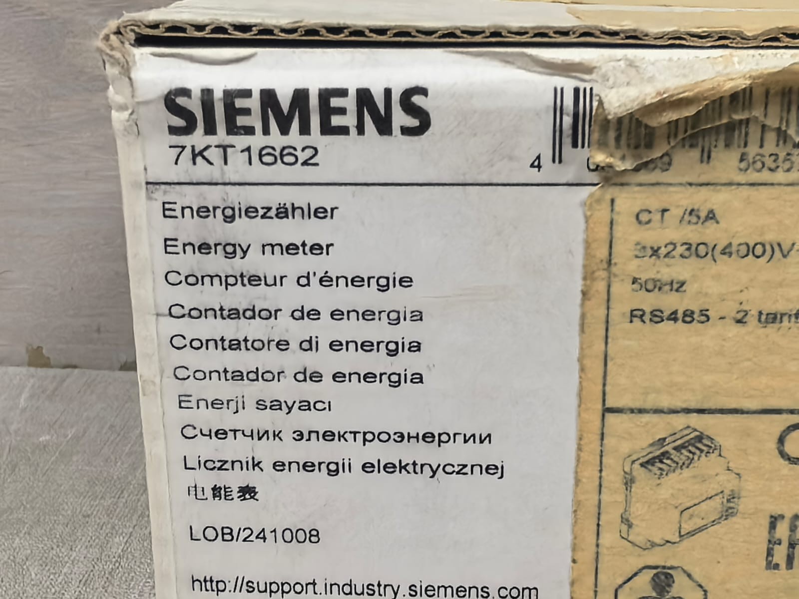Siemens 7KT1662 SIEMENS 7KT1662 ENERGY METER 3X230(400V) 14
