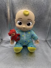 JJ Cocomelon Doll Bedtime Musical/Talking Plush Toy with Red Teddy Bear 12.5"