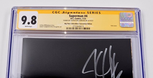 SUPERMAN #4 DEATH OF BIZARRO CGC SS 9.8 BTC CONVENTION FOIL ED SIGNED - Picture 2 of 4