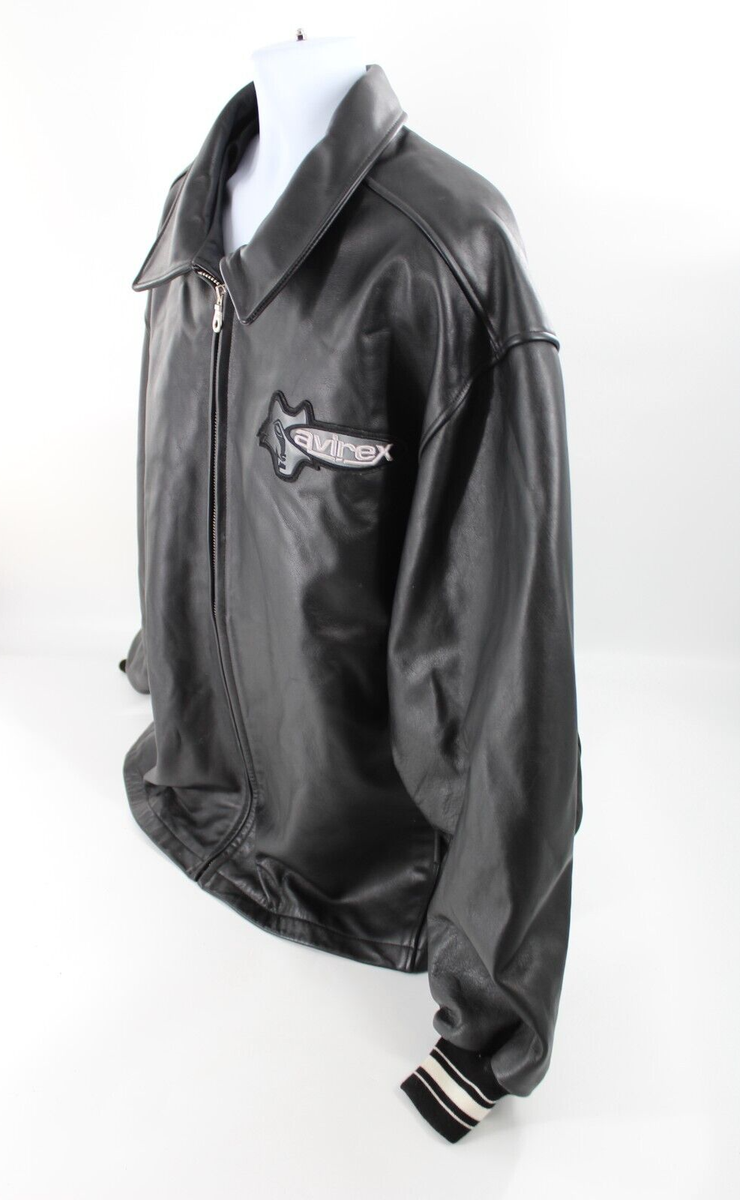 AVIREX、RIDERSJACKET New Avirex Men's Black Spider Racer Jacket Premium Cowhide Leather