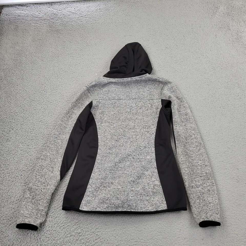Sudadera con capucha Roper Activewear para mujer gris medio cremallera completa bloques de color manga larga Foto 2 de 4