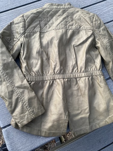 Mayoral Coat Jacket Girls 12 $89.95 Olive Green 6430 Designer Gold - Picture 2 of 4