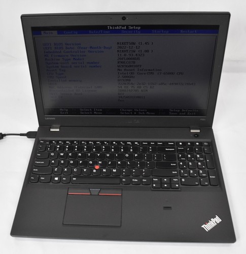 Lenovo Thinkpad P50s Laptop i7-6500U @ 2.5GHz 16GB RAM NO HDD/SSD/ CHARGER - Picture 7 of 7