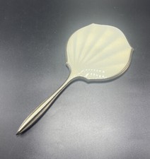 Adie Bros Antique English Sterling Silver Blue Enamel Guilloche Hand Mirror