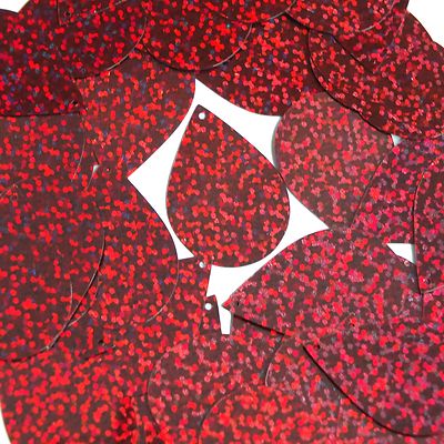 Cranberry Red Sequin Teardrop Glitter Hologram 1.5 inch Couture Paillettes