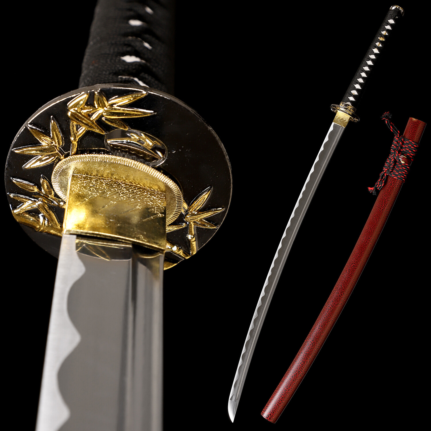 T10 Steel Sharp Blade Red Katana Japanese Samurai Functional Sword Full Tang