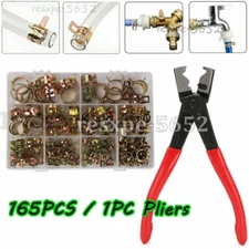165pcs 6-22mm Spring Clips Fuel Hose Line Water Pipe Air Tube Clamps /1PC Pliers
