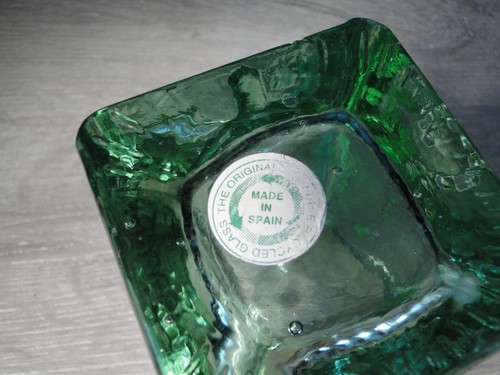 Green Recycled Glass Nautical shell seahorse Square Votive Candle Holder Spain - Picture 7 of 7