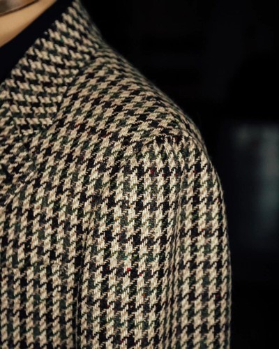 Men's Checkered Autumn Winter Single Breasted Suit Jacket Flat Collar Casual - Picture 4 of 5