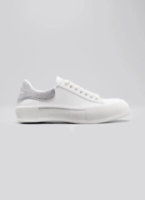 Alexander McQueen Mens Plimsoll Silver Slip-On Sneakers size 46D (men’s 13US) Men main image 3
