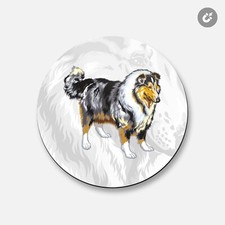Collie Breed Dog Animal  4'' X 4'' Round Decorative Magnet